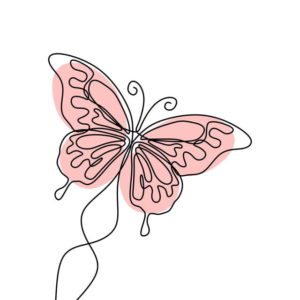 Simple Butterfly. Continuous line drawing. Vector illustration minimalist design.